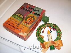 Original 1950s Vintage nos auto Window Blinking light Christmas Wreath Hot rod