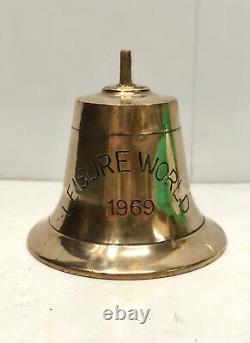 Original Old Antique Vintage Nautical Brass LEISURE WORLD Bell 1969