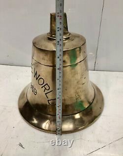 Original Old Antique Vintage Nautical Brass LEISURE WORLD Bell 1969
