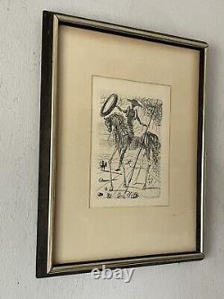 Original Salvador Dali Antique Lithograph Etching Old Vintage Modern Abstract