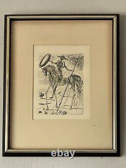 Original Salvador Dali Antique Lithograph Etching Old Vintage Modern Abstract