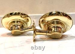 Original Swan Wall Antique Old Brass Vintage Ship Light with Shade Set of 2