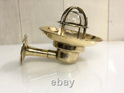 Original Swan Wall Antique Old Brass Vintage Ship Light with Shade Set of 2