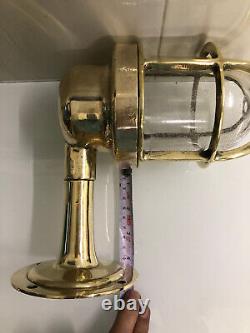 Original Swan Wall Antique Old Brass Vintage Ship Light with Shade Set of 2