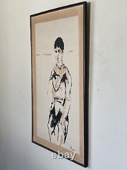 PABLO PICASSO ANTIQUE MODERN HARLEQUIN MAN LITHOGRAPH OLD VINTAGE 1950s