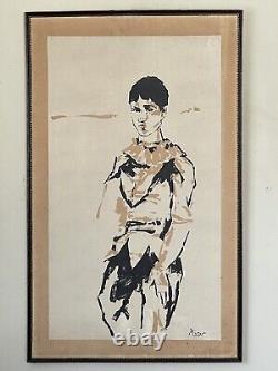 PABLO PICASSO ANTIQUE MODERN HARLEQUIN MAN LITHOGRAPH OLD VINTAGE 1950s