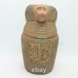 PHARAONIC ANCIENT EGYPTIAN ANTIQUE BABOON CANOPIC Jar Mummification EGYCOM