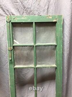 Pair Antique 6 Lite Casement Door Window Cabinet 19x52 Vintage Old 250-18C