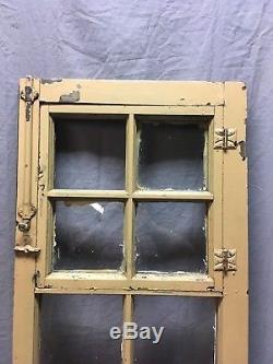 Pair Antique 6 Lite Casement Door Windows Cabinet Shabby 19X62 Vtg Old 156-18C