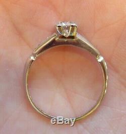 Platinum Antique Vintage Art Deco Old Mine Cut Diamond Engagement Wedding Ring