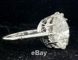 Platinum Vintage Engagement ring natural round old euro cut diamond 5.72ct. I1-H
