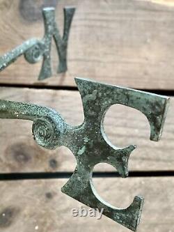 RARE, ANTIQUE ORIGINAL Old Norse, 1807 HANDCRAFTED Copper WEATHERVANE, SIGNED