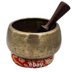 RARE Old Antique Hand Beaten Mani Singing Bowl Buddhist Tibetan Vintage Nepal