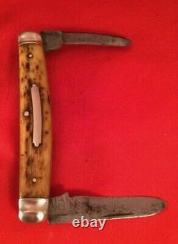 RARE Vintage 1920s WINCHESTER 2996 OLD Bone Folding Pocket Knife USA Antique