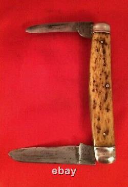 RARE Vintage 1920s WINCHESTER 2996 OLD Bone Folding Pocket Knife USA Antique