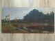 RARE Vintage old antique Painting Landscape Forest 1924 Trees Lake