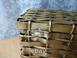 RARE old ANTIQUE Vintage Bronze BOX nacre jewelry coffer hand made