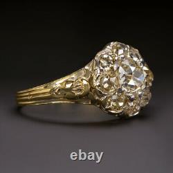 Rare 2 Carat Old Mine Cut Diamond Cluster Ring I-j Vs1 18k Gold Antique Vintage