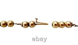 Rare Antique Old Vintage Ballou 10K Gold Art Deco Ball Bead Victorian Necklace
