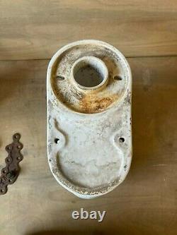 Rare Complete White Antique Pillbox Toilet Tank Bowl Lid Old Vtg Bath 664-20E