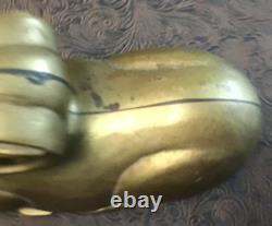 Rare Old Antique Vintage Brass Bearded Goat Ram Mold FigurineHeavy 5LB Art8