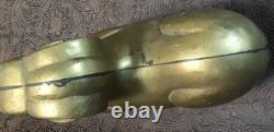 Rare Old Antique Vintage Brass Bearded Goat Ram Mold FigurineHeavy 5LB Art8