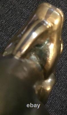 Rare Old Antique Vintage Brass Bearded Goat Ram Mold FigurineHeavy 5LB Art8