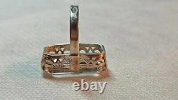 Rare Old Antique vintage USSR ring silver 875 6SYU rock crystal women jewelry