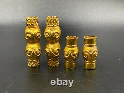 Rare Vintage Antique Old Gold Jewelry Beads From Ancient Chines Han Dynasty