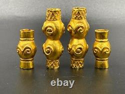 Rare Vintage Antique Old Gold Jewelry Beads From Ancient Chines Han Dynasty