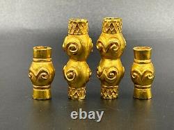 Rare Vintage Antique Old Gold Jewelry Beads From Ancient Chines Han Dynasty