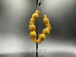 Rare Vintage Antique Old Gold Jewelry Beads From Ancient Chines Han Dynasty