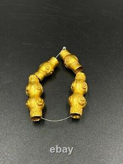 Rare Vintage Antique Old Gold Jewelry Beads From Ancient Chines Han Dynasty