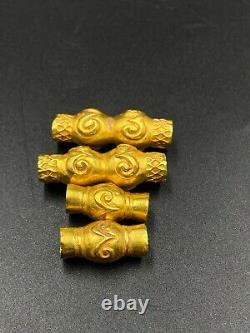 Rare Vintage Antique Old Gold Jewelry Beads From Ancient Chines Han Dynasty