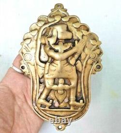 Rare Vintage Old Antique Brass Hindu Monkey God Hanuman Figure / Statue / Plate