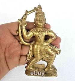 Rare Vintage Old Antique Brass Hindu Monkey God Hanuman Fine Figure / Statue