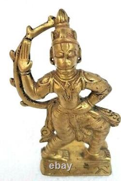 Rare Vintage Old Antique Brass Hindu Monkey God Hanuman Fine Figure / Statue