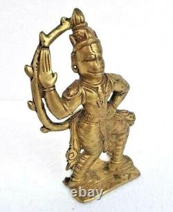 Rare Vintage Old Antique Brass Hindu Monkey God Hanuman Fine Figure / Statue