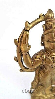 Rare Vintage Old Antique Brass Hindu Monkey God Hanuman Fine Figure / Statue