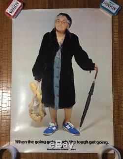 Rare Vintage Original New Balance Advertising Poster USA Made Old Lady Aime Leon