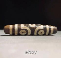 Rare Vintage Tibet dzi bead antique old Amulet pendant'Vajra Six Eye