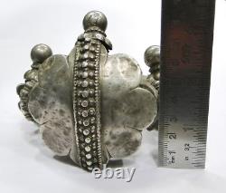 Rare! Vintage antique ethnic tribal old silver hinge Bracelet bangle handmade