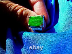 Real Jade Antique old Imperial Natural Jadeite Engagement ring Vintage Deco 18k