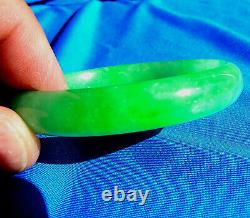 Real Jade Deco Antique Bangle Old imperial Green translucent Jadeite Bracelet