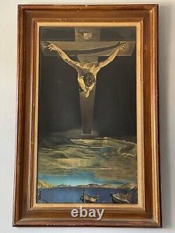 SALVADOR DALI OLD ANTIQUE LITHOGRAPH SURREALIST RELIGIOUS CHRIST VINTAGE 1960s