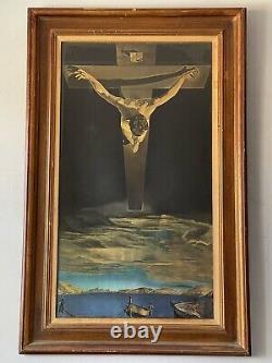 SALVADOR DALI OLD ANTIQUE LITHOGRAPH SURREALIST RELIGIOUS CHRIST VINTAGE 1960s