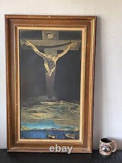 SALVADOR DALI OLD ANTIQUE LITHOGRAPH SURREALIST RELIGIOUS CHRIST VINTAGE 1960s