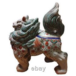 SHISHI LION IMARI Ware Pottery Statue 11 inch Japanese Antique Old Figurine Art