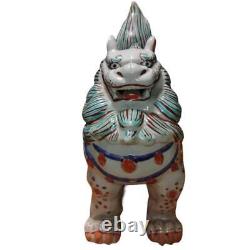 SHISHI LION IMARI Ware Pottery Statue 11 inch Japanese Antique Old Figurine Art