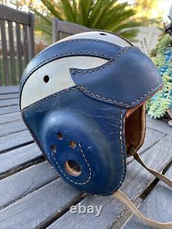 SWEET Wing TIP Old Antique 1940's CIRCA Vintage Leather Football Helmet Early